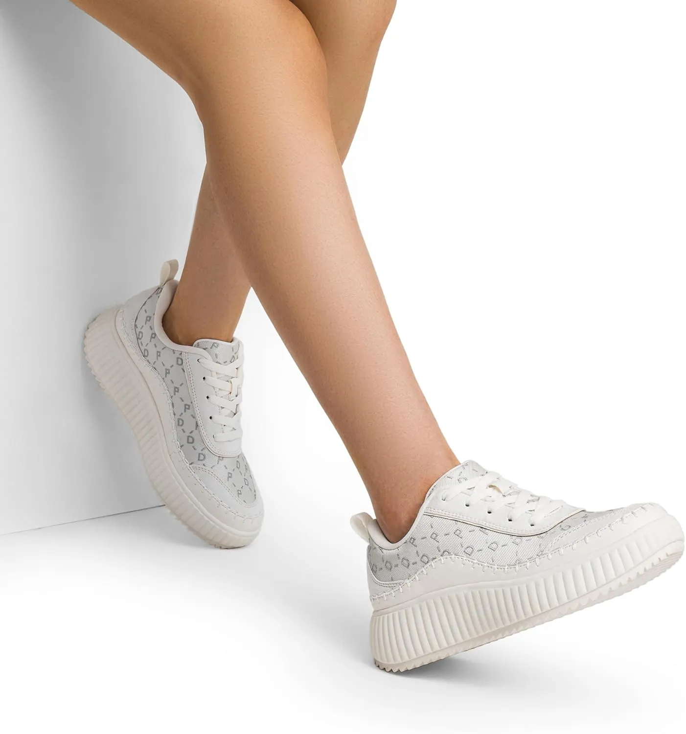 DREAM PAIRS Women Chunky City Tweed Comfortable Casual Platform Fashion Sneaker