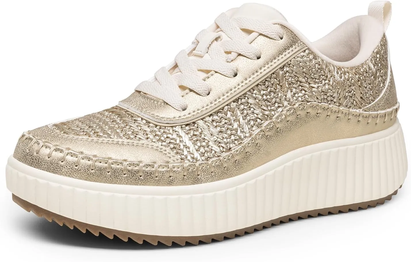 DREAM PAIRS Women Chunky City Tweed Comfortable Casual Platform Fashion Sneaker