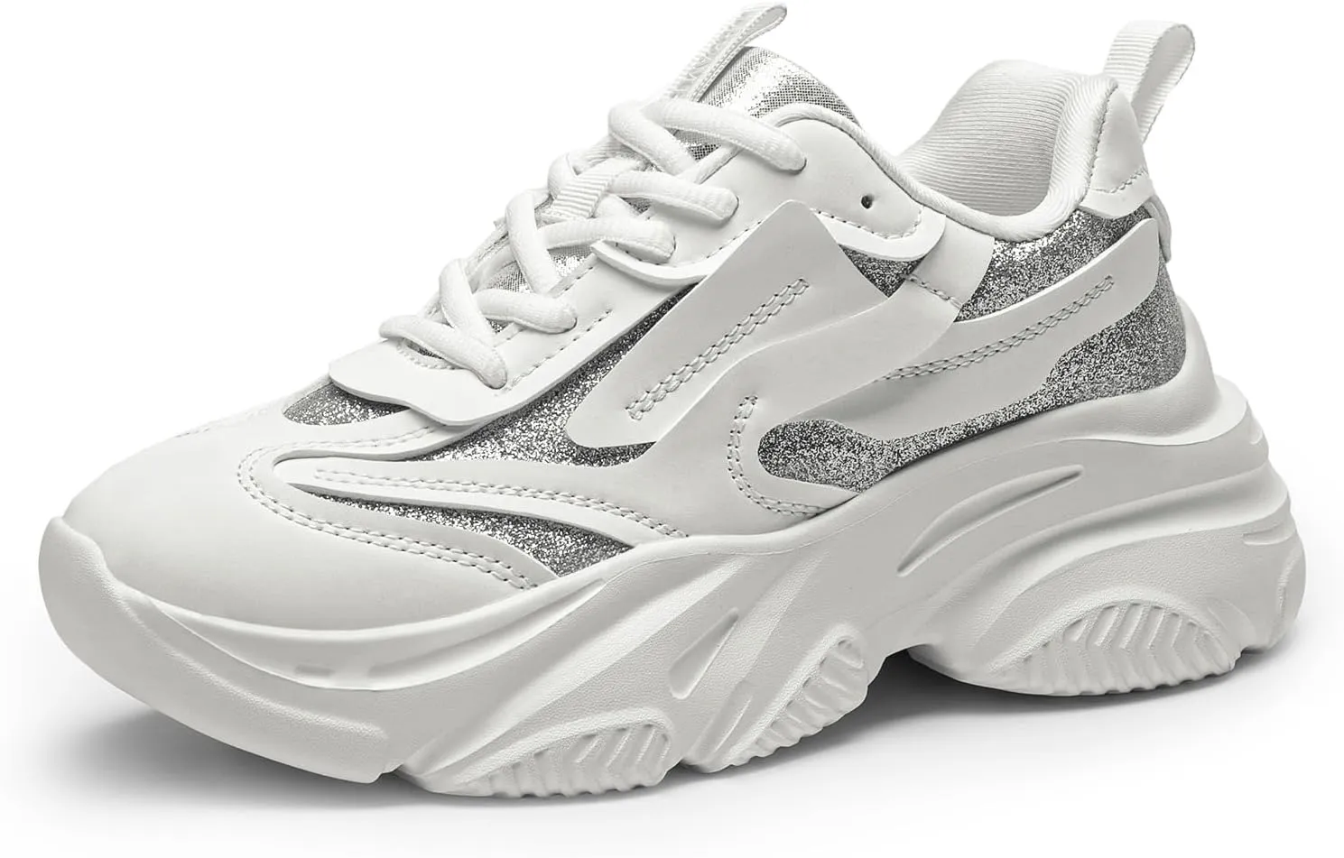 DREAM PAIRS Women's Platform Chunky Fashion Sneakers Jaxon Walking Lace-Up Comfortable Dad Sneakers Workout Sport Work Casual Tennis Shoes