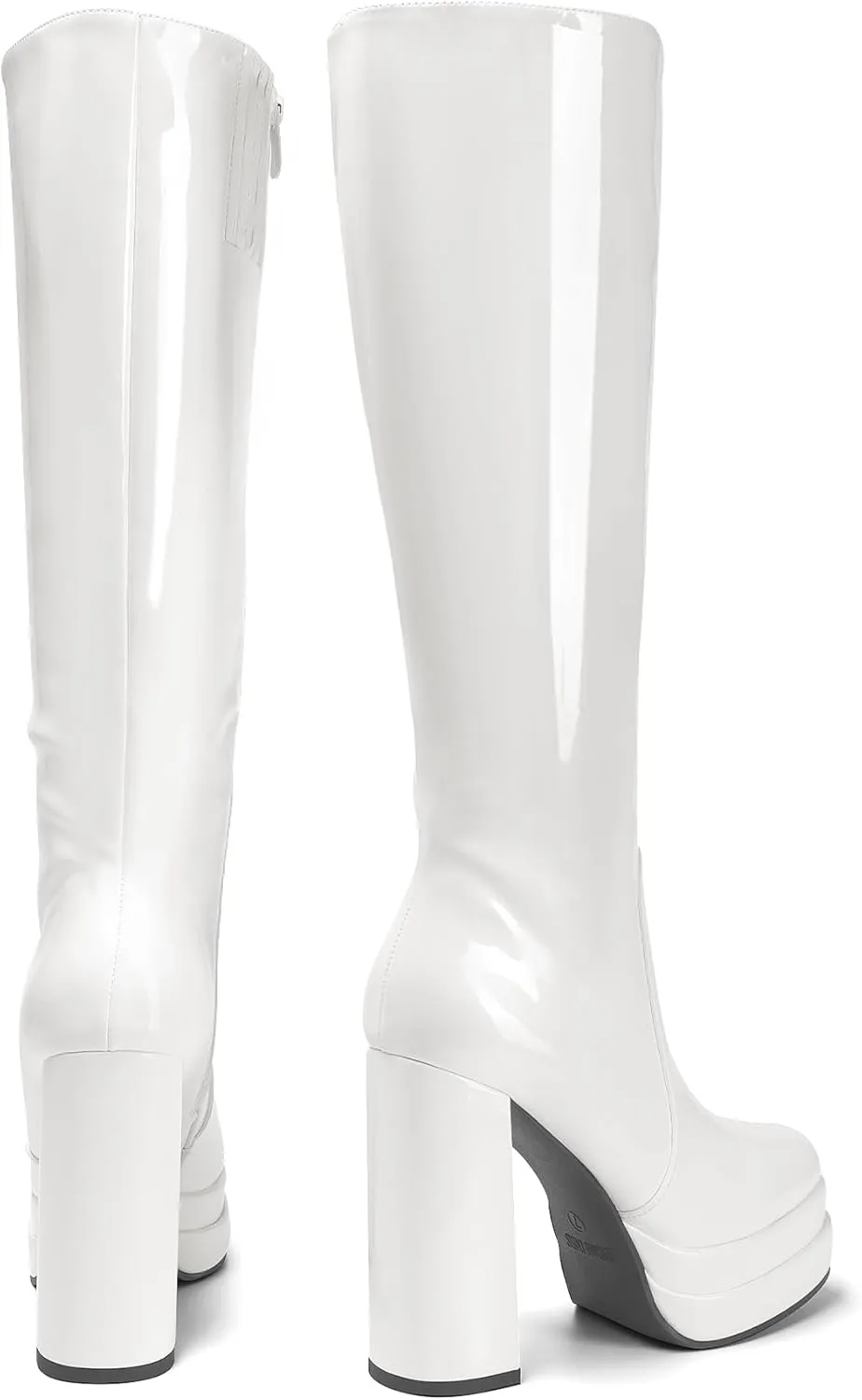 DREAM PAIRS Women's Platform Heeled Knee High Boots, Long Chunky Tall Gogo Boots for Fall