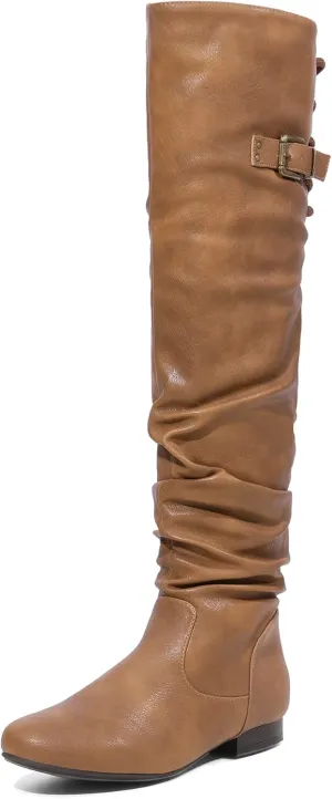 DREAM PAIRS Women's Suede Over The Knee Thigh High Winter Boots