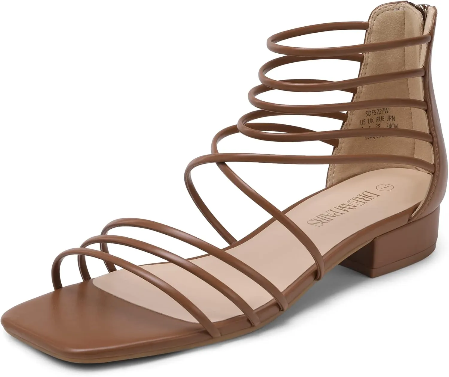 DREAM PAIRS Women's Summer Dressy Flat Sandals Girls Comfortable Gladiator Stappy Low Heel Sandals Shoes