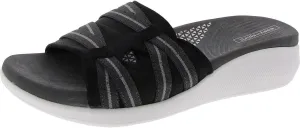 Easy Spirit Womens Wisher 2 Cushioned Footbed Peep-Toe Slide Sandals