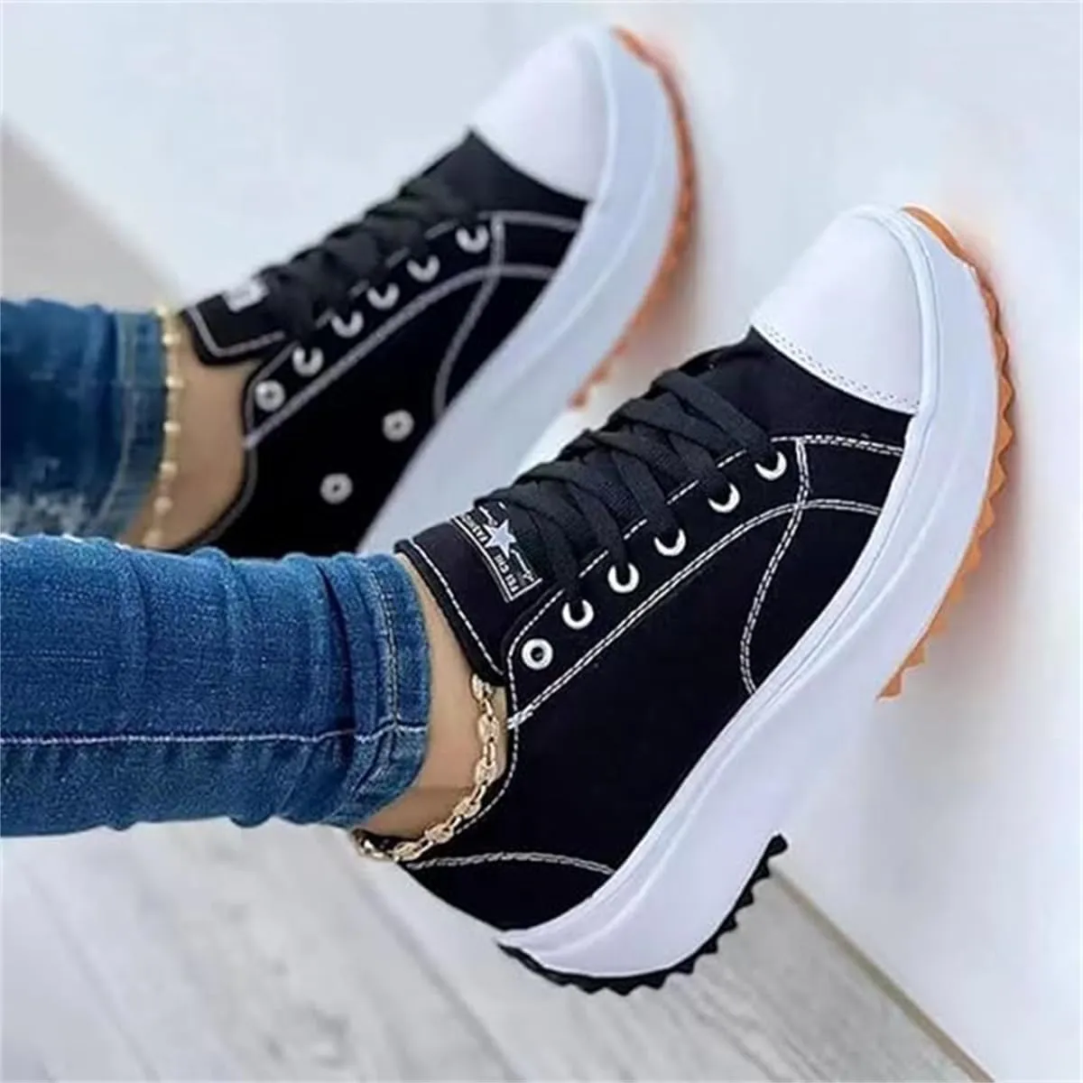Elsvia Orthopedic Canvas Hike Platforms Sneakers, Elsvia Orthopedic Canvas Hike Platform Sneakers Shoes for Women
