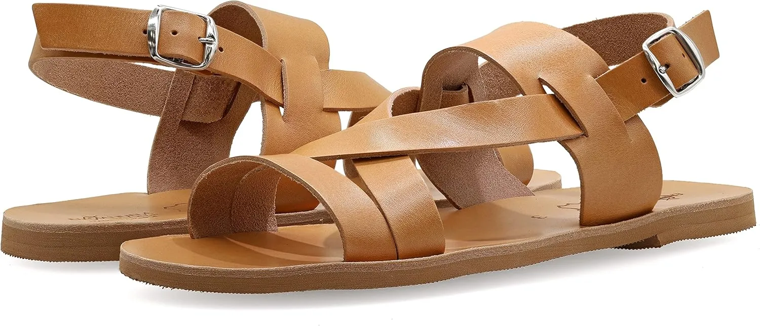 Emmanuela Ancient Greek Style Leather Fisherman Sandals for Men, Handmade Leather Open Toe Men's Sandals, Quality Adjustable Buckle Summer Shoes Black, Brown, Beige
