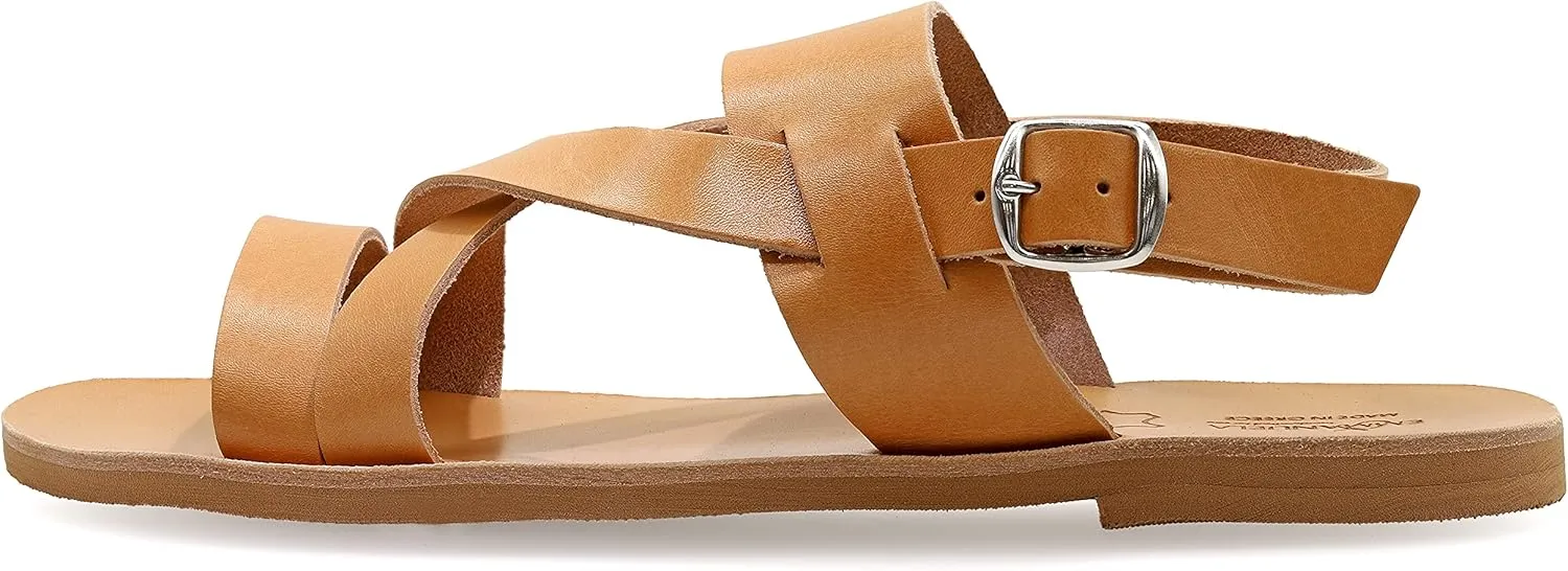 Emmanuela Ancient Greek Style Leather Fisherman Sandals for Men, Handmade Leather Open Toe Men's Sandals, Quality Adjustable Buckle Summer Shoes Black, Brown, Beige