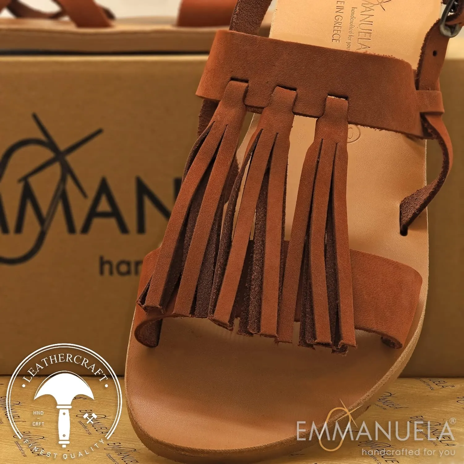 Emmanuela Ancient Greek Style Sandals, Handmade Leather Closed Toe Flat Sandals, Quality Adjustable Sandals, Ankle Strap Summer Shoes for Women, Boho Chic Caged Sandals