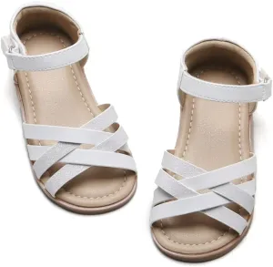 Felix & Flora Toddler Girl Sandals - Flower Girl Dress Shoes Open Toe Little Kid Summer Flats