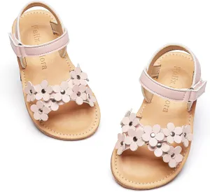 Felix & Flora Toddler Girl Sandals -Flower Girl Dress Shoes Open Toe Little Kid Summer Flats
