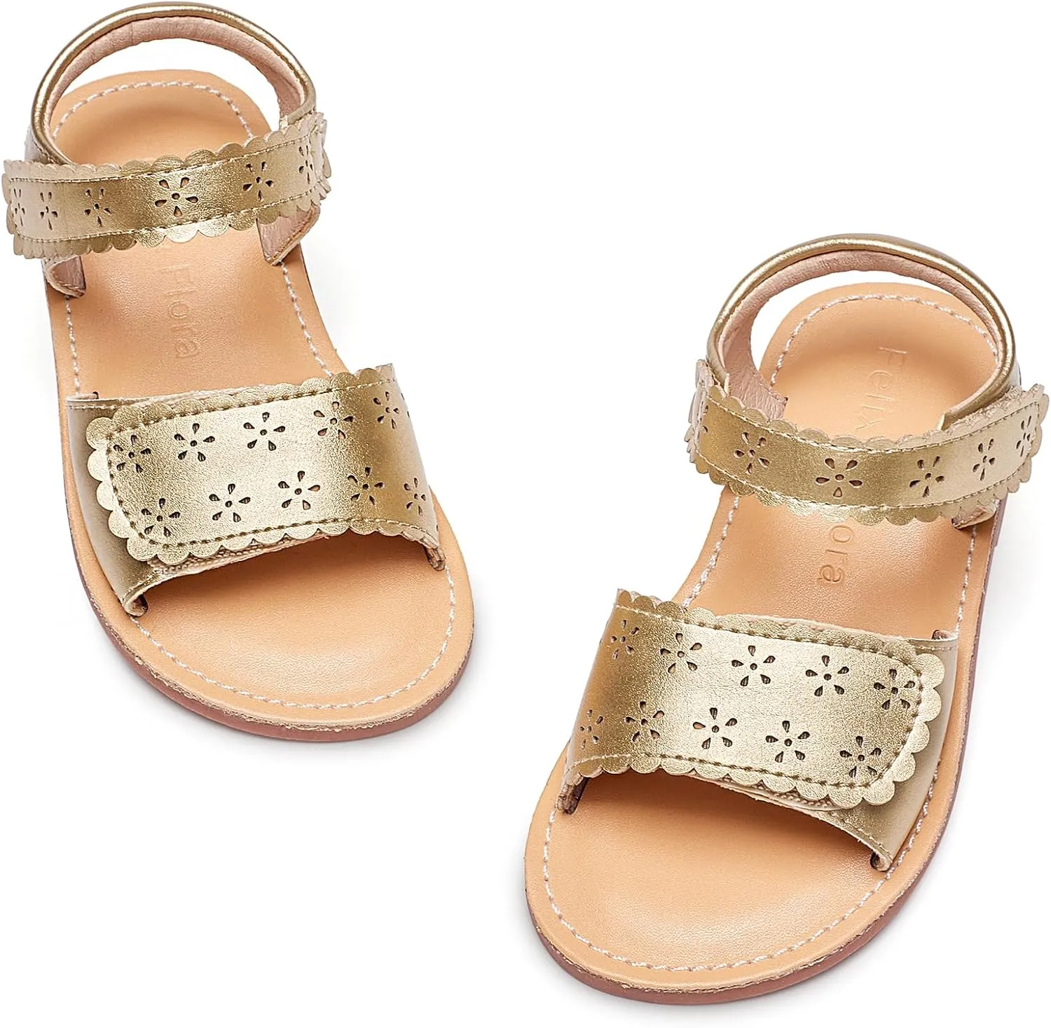Felix & Flora Toddler Girl Sandals -Flower Girl Dress Shoes Open Toe Little Kid Summer Flats