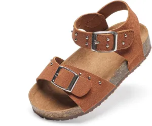 Felix & Flora Toddler Girls Sandals Flower Girl Cork Footbed Open Toe Comfort Princess Summer Flat Shoes