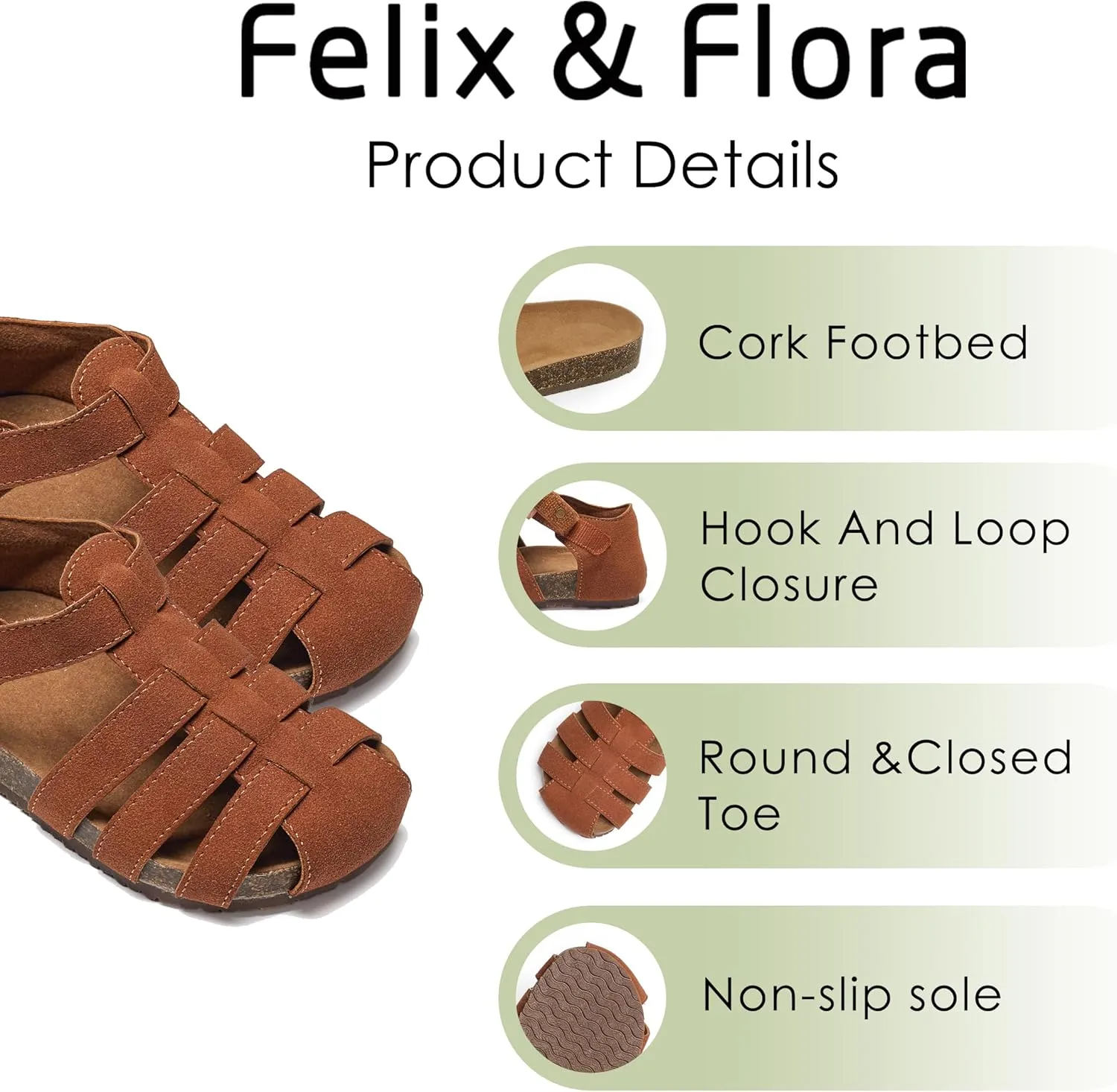 Felix & Flora Toddler Girls Sandals Flower Girl Shoes Soft Rubber Princess Summer Flat Shoes