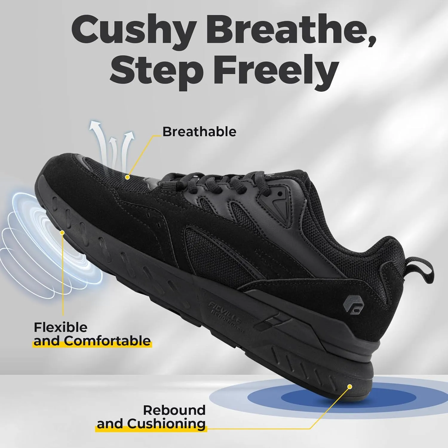 FitVille Extra Wide Walking Shoes Women Wide Width Workout Sneakers with Arch Support for Flat Feet Heel Pain Relief - Rebound Core V9