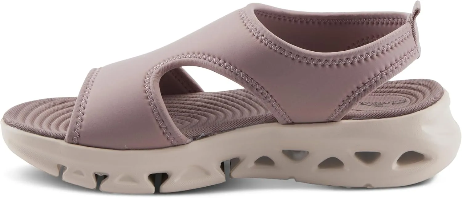 Flexus Women's GUZMAN Ankle Strap Sandals – Lycra Slip-On with Cushioned Footbed and Sporty EVA Outsole
