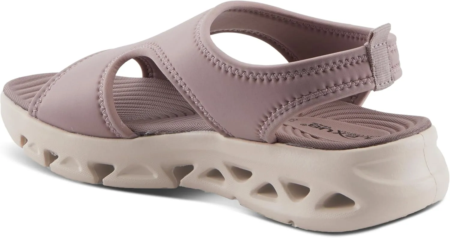 Flexus Women's GUZMAN Ankle Strap Sandals – Lycra Slip-On with Cushioned Footbed and Sporty EVA Outsole