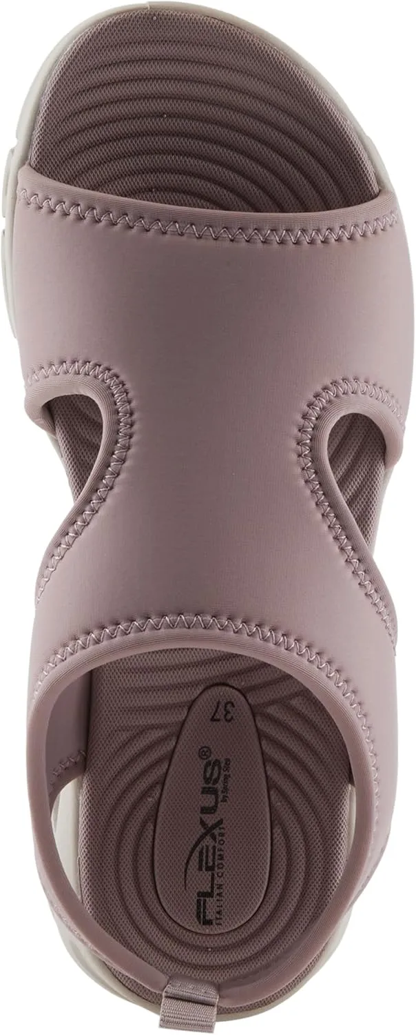 Flexus Women's GUZMAN Ankle Strap Sandals – Lycra Slip-On with Cushioned Footbed and Sporty EVA Outsole