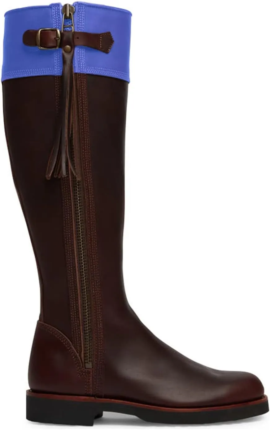 FOWT Women Cowboy Knee High Boots Low Chunky Heel Fringed Knee Boots Round Toe Side Zipper Buckle Boots, Tassel Western Riding Boots Casual or Dress up, Size 4-16