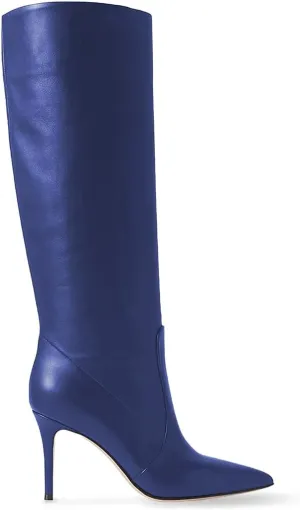 FOWT Women Wide Calf Knee High Boots Kitten Heels Pointed Toe Long Boots Pull On Casual Fall Dress Comfort Soft Walking Shoes Size 4-16 US