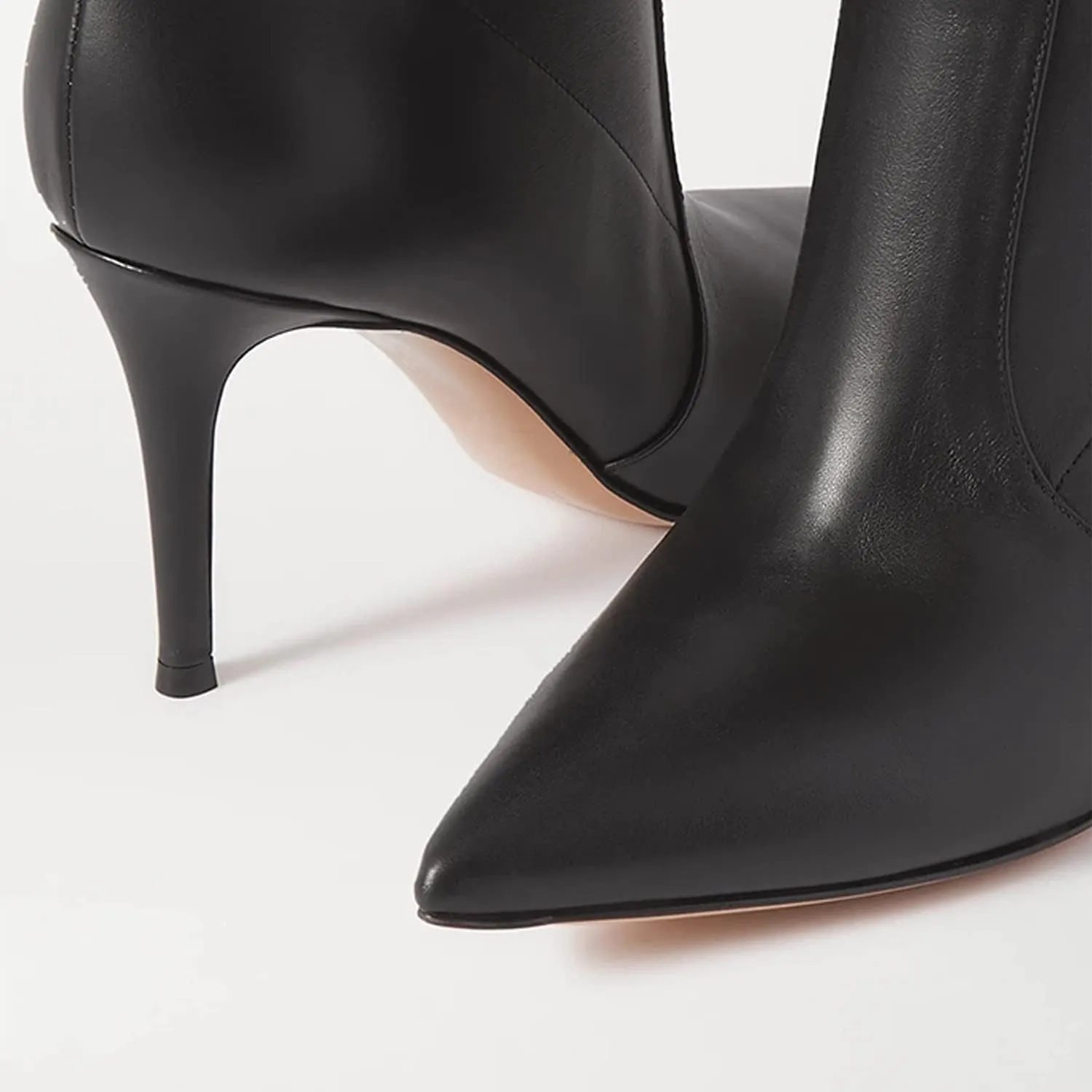 FOWT Women Wide Calf Knee High Boots Kitten Heels Pointed Toe Long Boots Pull On Casual Fall Dress Comfort Soft Walking Shoes Size 4-16 US