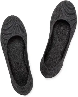 Frank Mully Women’s Ballet Flat Shoes Knit Dress Shoes Round Toe Slip On Ballerina Flats for Woman Low Wedge Comfort Soft