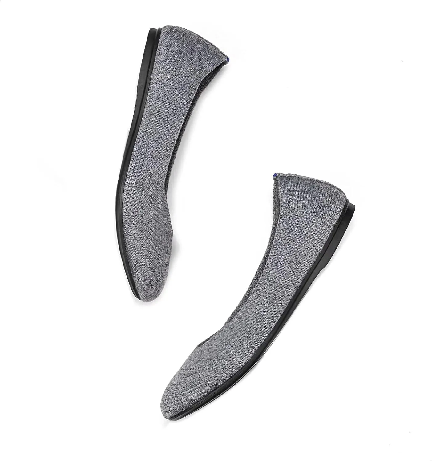 Frank Mully Women’s Ballet Flat Shoes Knit Dress Shoes Round Toe Slip On Ballerina Flats for Woman Low Wedge Comfort Soft