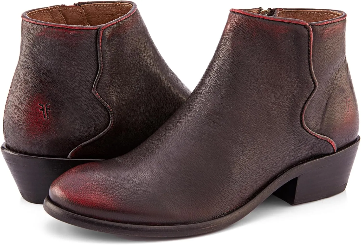 Frye Carson Piping Booties for Women Made from Soft Full-Grain Leather with Signature Western-Inspired Piping Detail and Supple Leather Lining – 4” Shaft Height