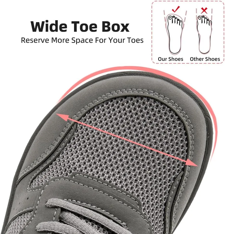 FUJEAK Barefoot Shoes Women Sneakers Womens Walking Shoes Wide Toe Box Shoes Women Minimalist Zero Drop Breathable Fashion Sneakers Width Casual Trail Runner