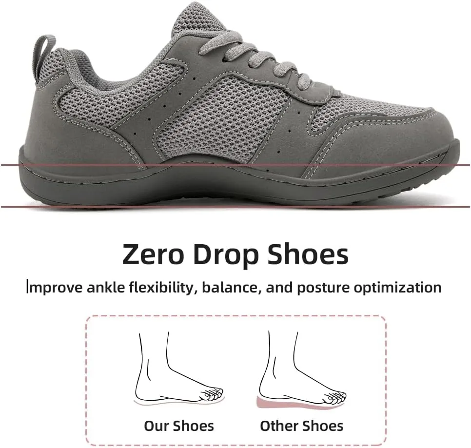 FUJEAK Barefoot Shoes Women Sneakers Womens Walking Shoes Wide Toe Box Shoes Women Minimalist Zero Drop Breathable Fashion Sneakers Width Casual Trail Runner
