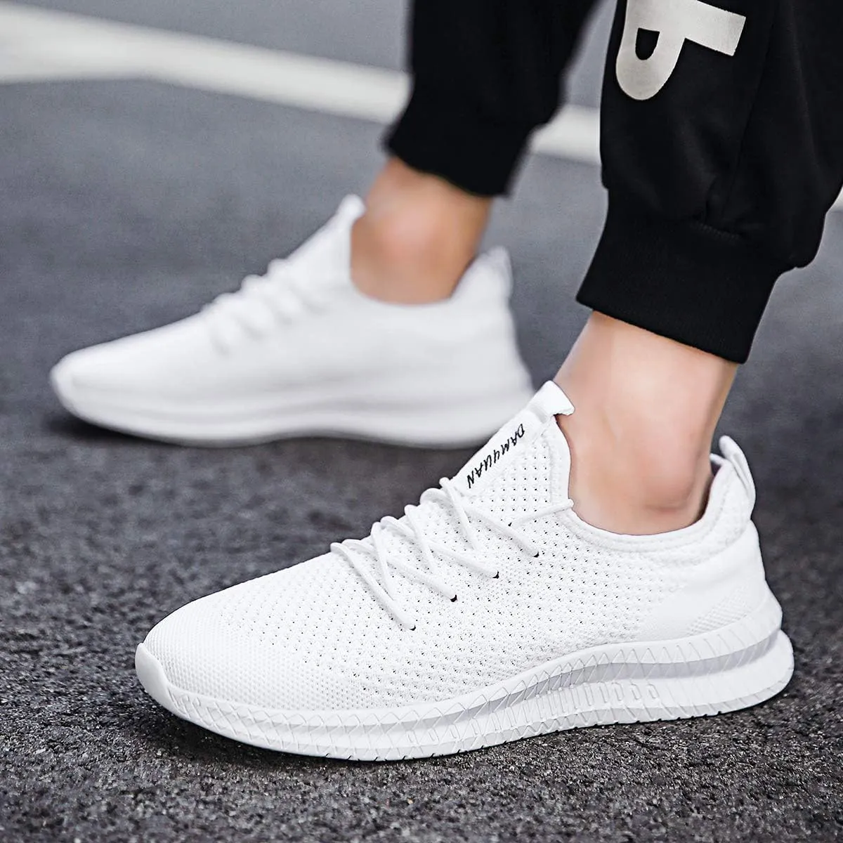 FUJEAK Men Running Shoes Men Casual Breathable Walking Shoes Sport Athletic Sneakers Gym Tennis Slip On Comfortable Lightweight Shoes