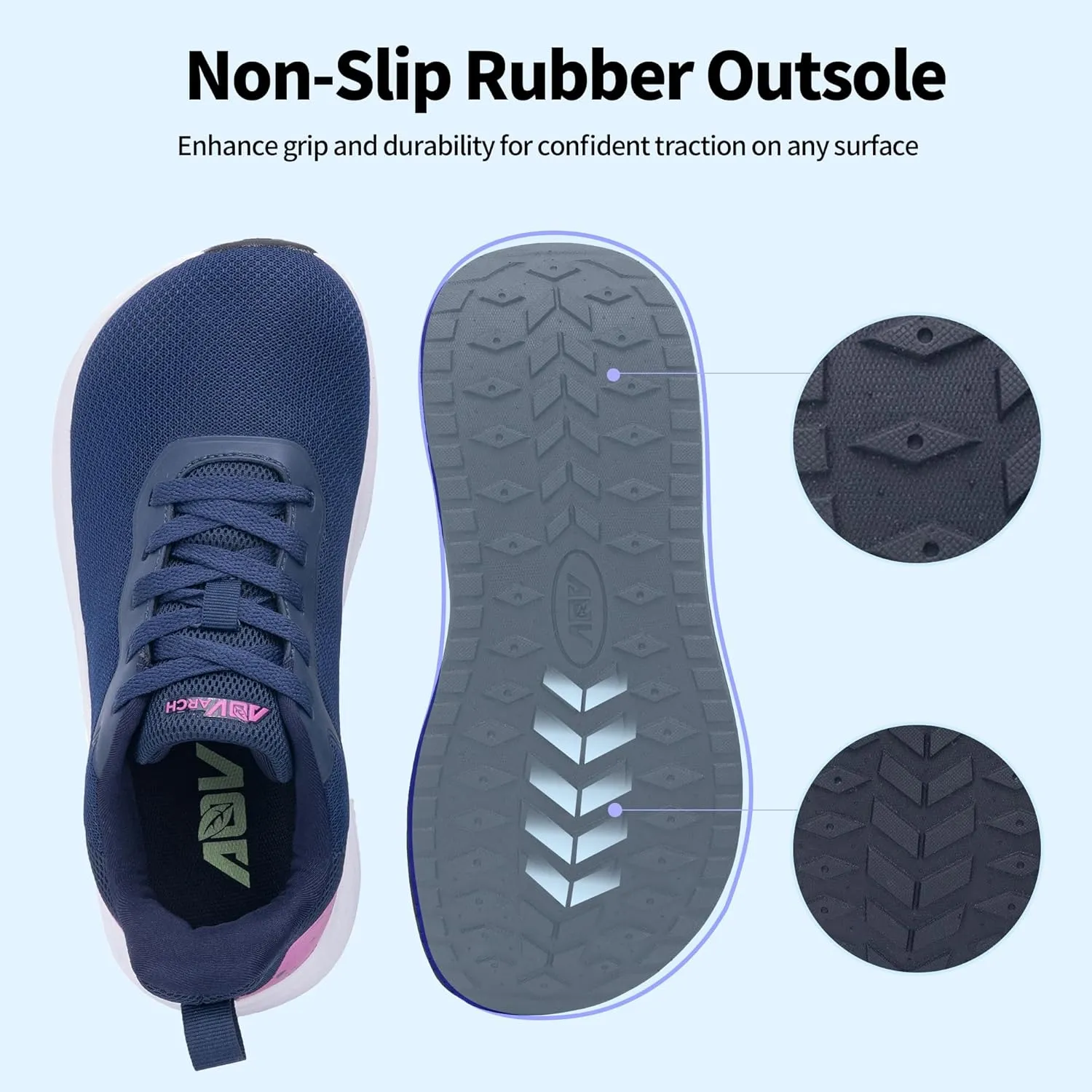 GANNOU Wide Toe Box Walking Shoes Arch Support Plantar Fasciitis Sneakers Orthotic Tennis Shoes