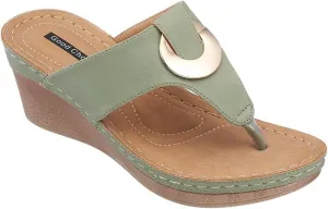 G.C. Shoes Genelle Women's Wedge Sandals - Memory Foam Cushioned & Slip-On Design