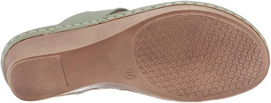 G.C. Shoes Genelle Women's Wedge Sandals - Memory Foam Cushioned & Slip-On Design