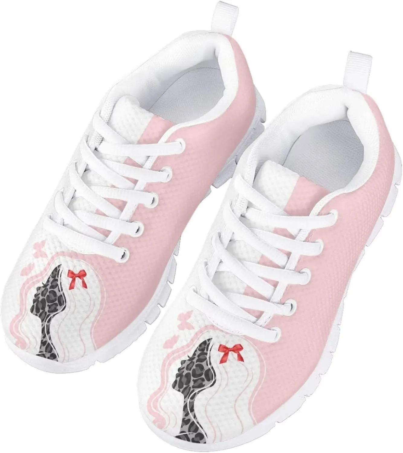 GIFTPUZZ Kids Breathable Running Sneakers Lightweight Athletic Lace Up Sports Comfort Flats Shoes