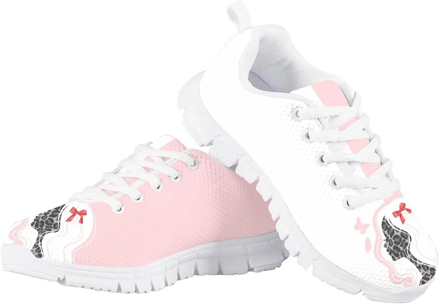 GIFTPUZZ Kids Breathable Running Sneakers Lightweight Athletic Lace Up Sports Comfort Flats Shoes