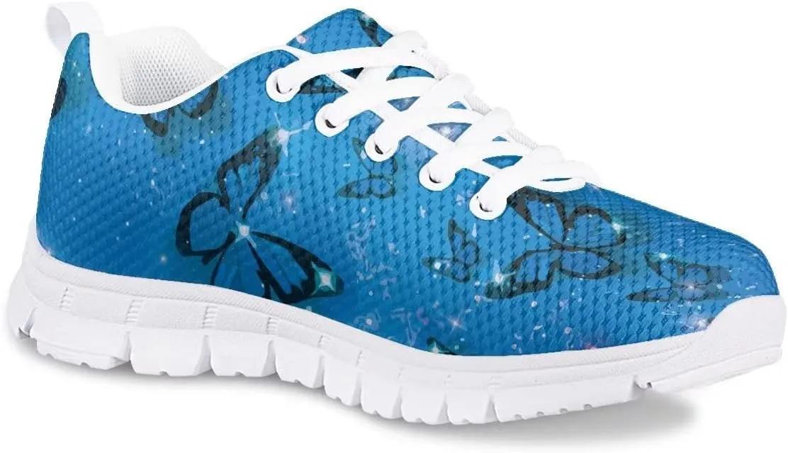 GIFTPUZZ Kids Unisex Sneakers Running Shoes Lace Up Athletic Mesh Sport Shoes Walking Flats