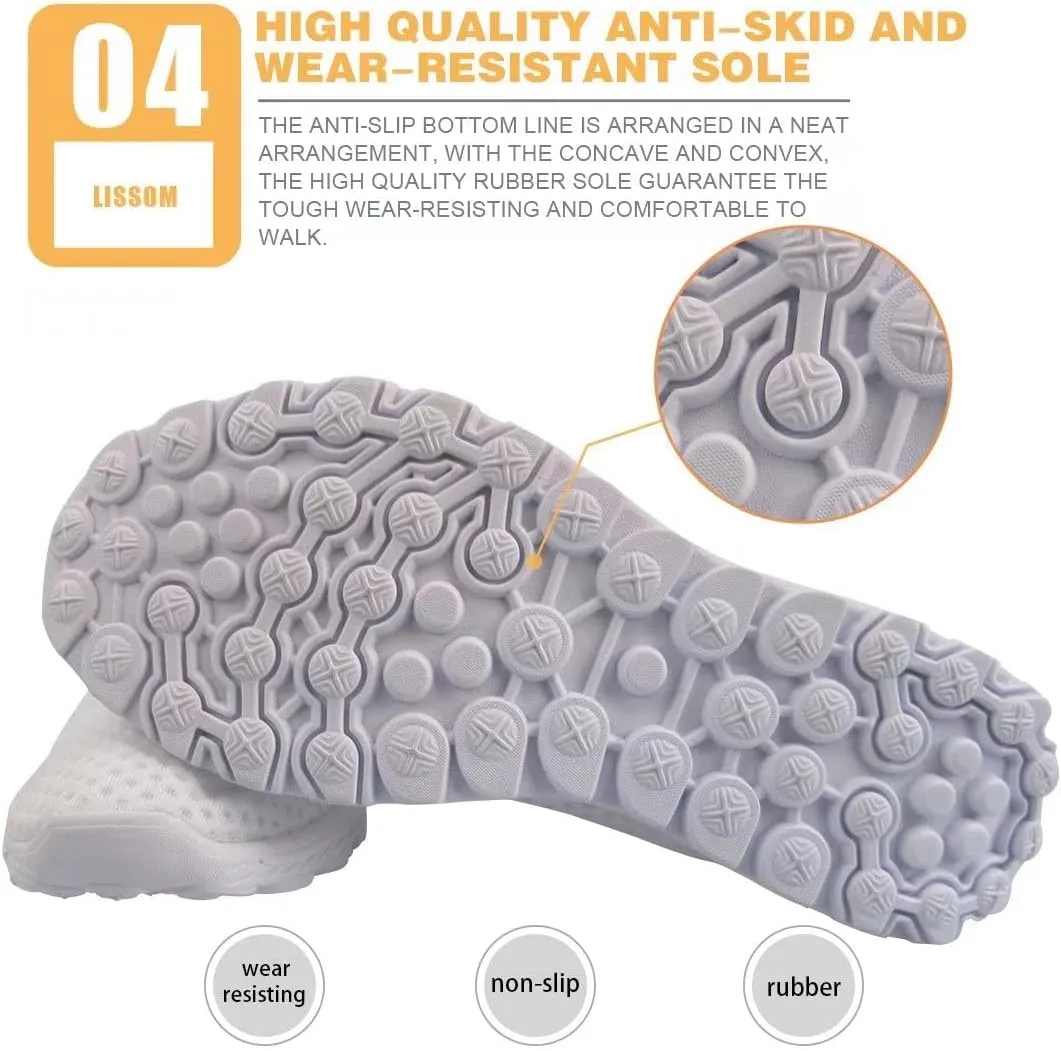 GIFTPUZZ Women Running Shoes Lightweight Slip-on Shoes Non Slip Breathable Mesh Walking Sneakers