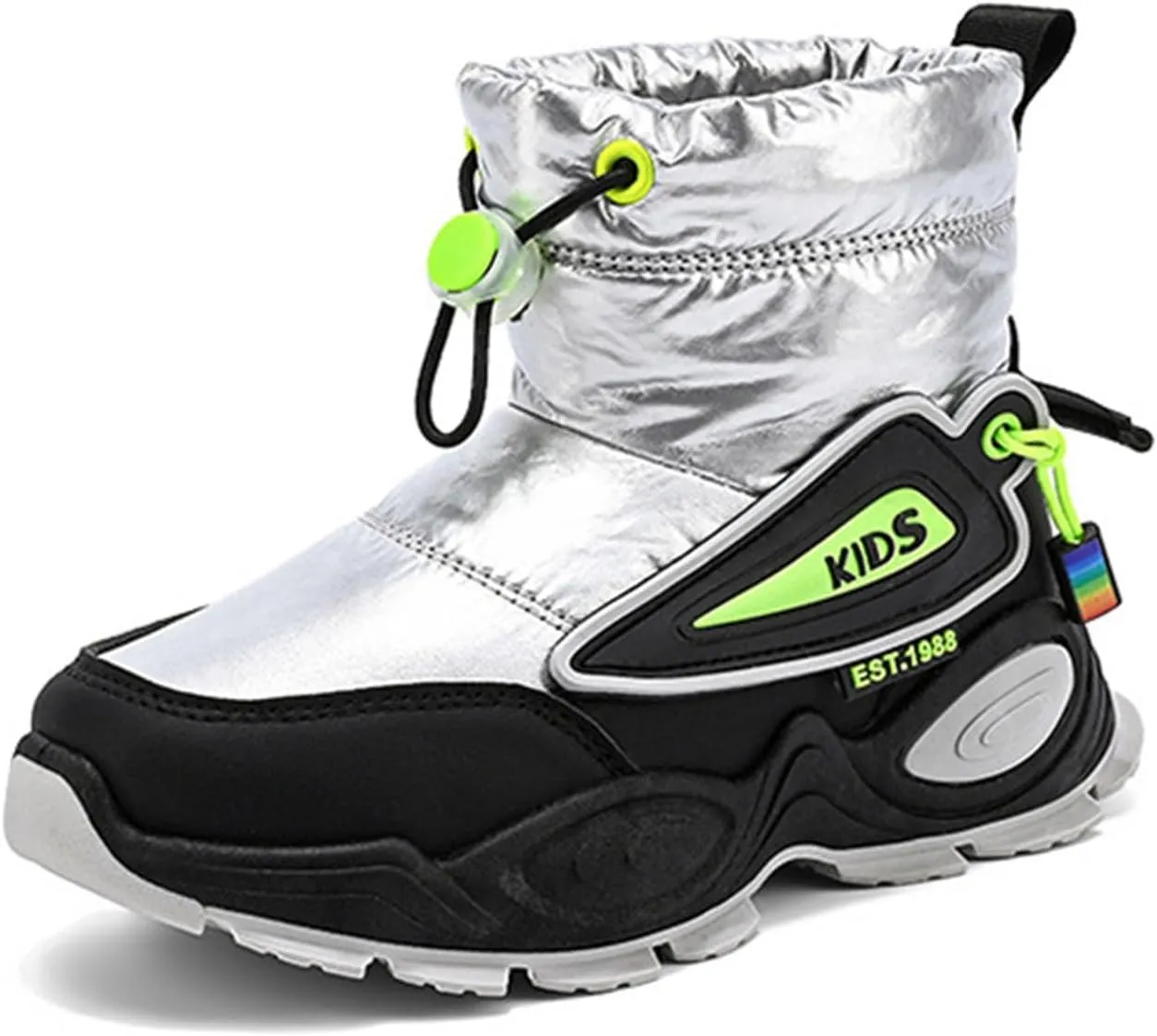 Girls Boys Mid Calf Padded Boots Soft Bottom Anti Slip Winter Water Proof Outdoor Shoes Kids Insulated Snow Girls Suede