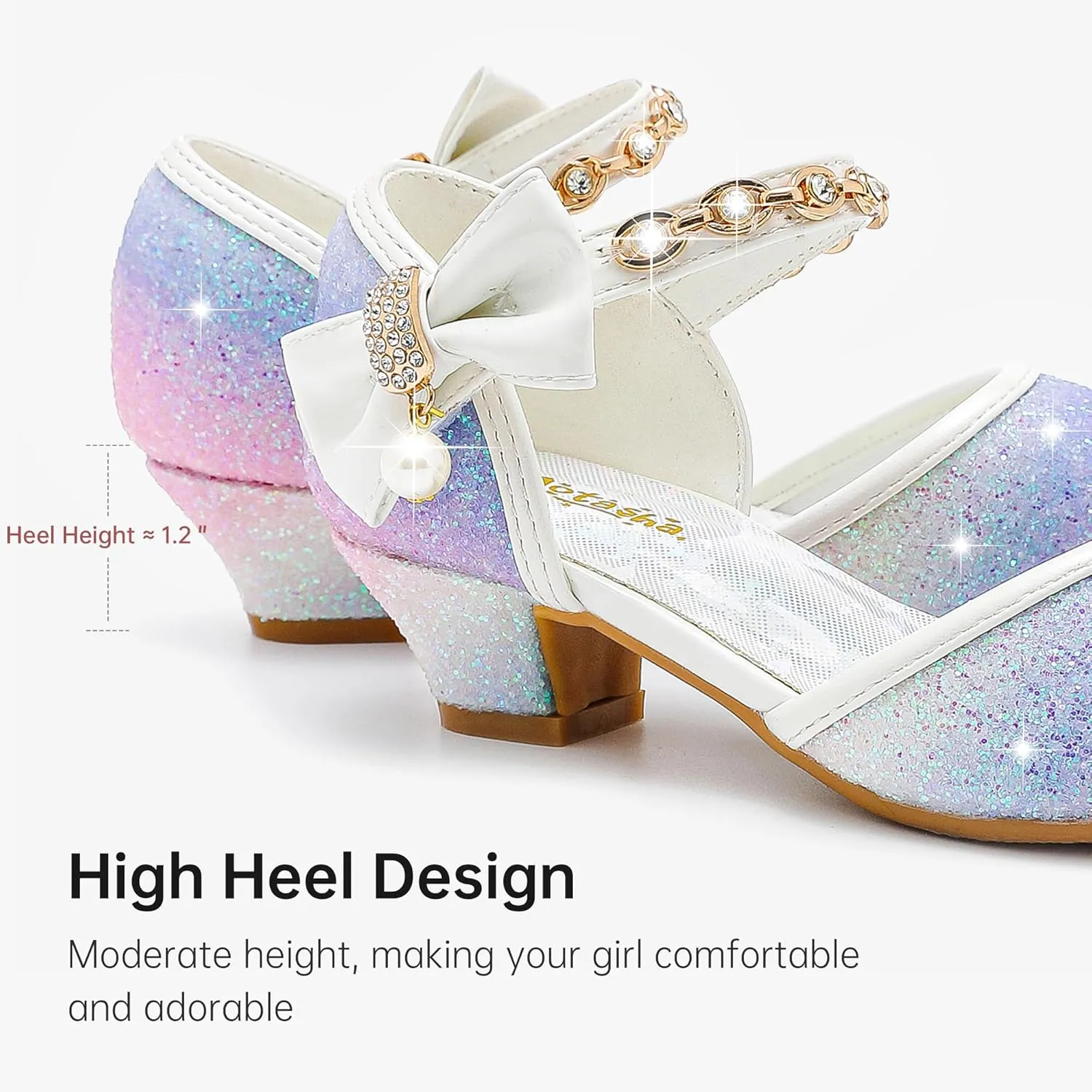 Girls Sandals Closed Toe Heels Wedding Party Girls Dress Shoes Toddler Little Big Kid