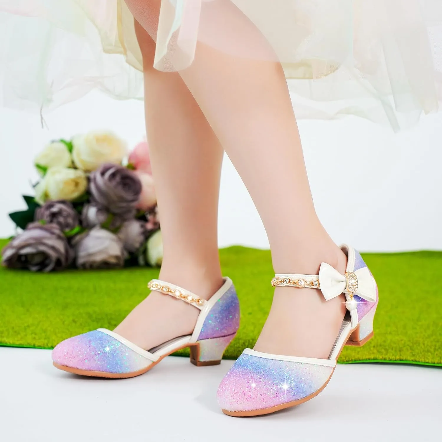 Girls Sandals Closed Toe Heels Wedding Party Girls Dress Shoes Toddler Little Big Kid