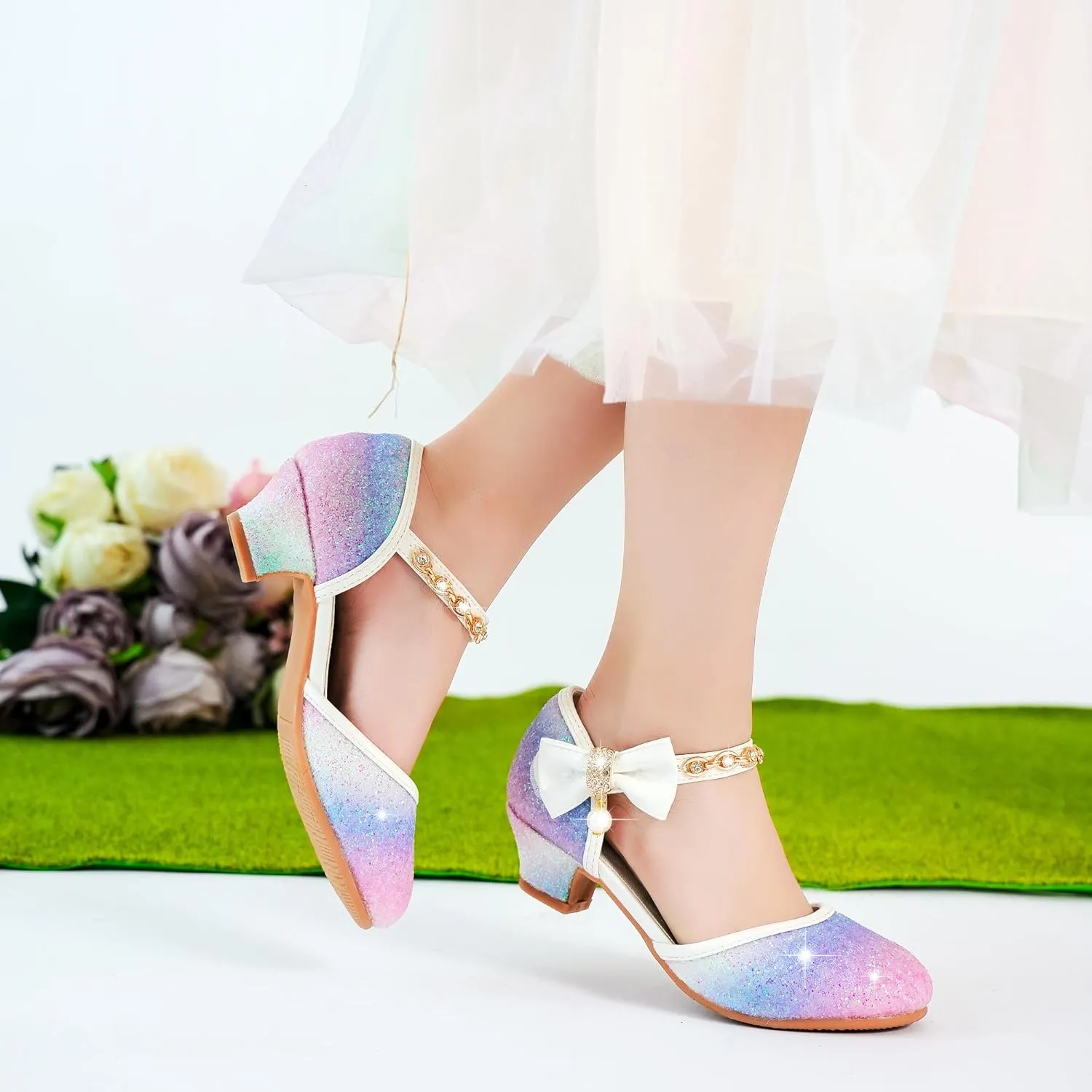 Girls Sandals Closed Toe Heels Wedding Party Girls Dress Shoes Toddler Little Big Kid