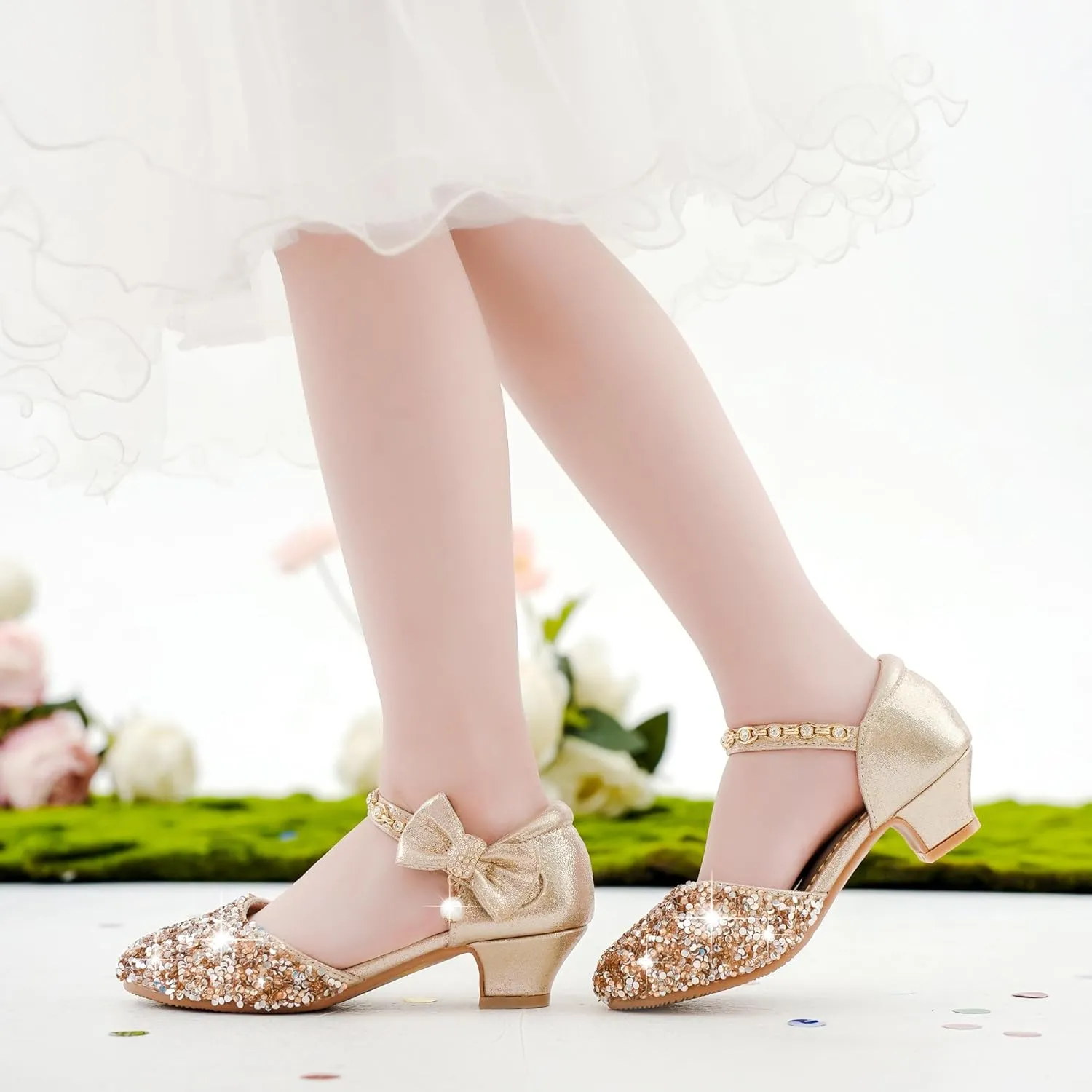 Girls Sandals Closed Toe Heels Wedding Party Girls Dress Shoes Toddler Little Big Kid