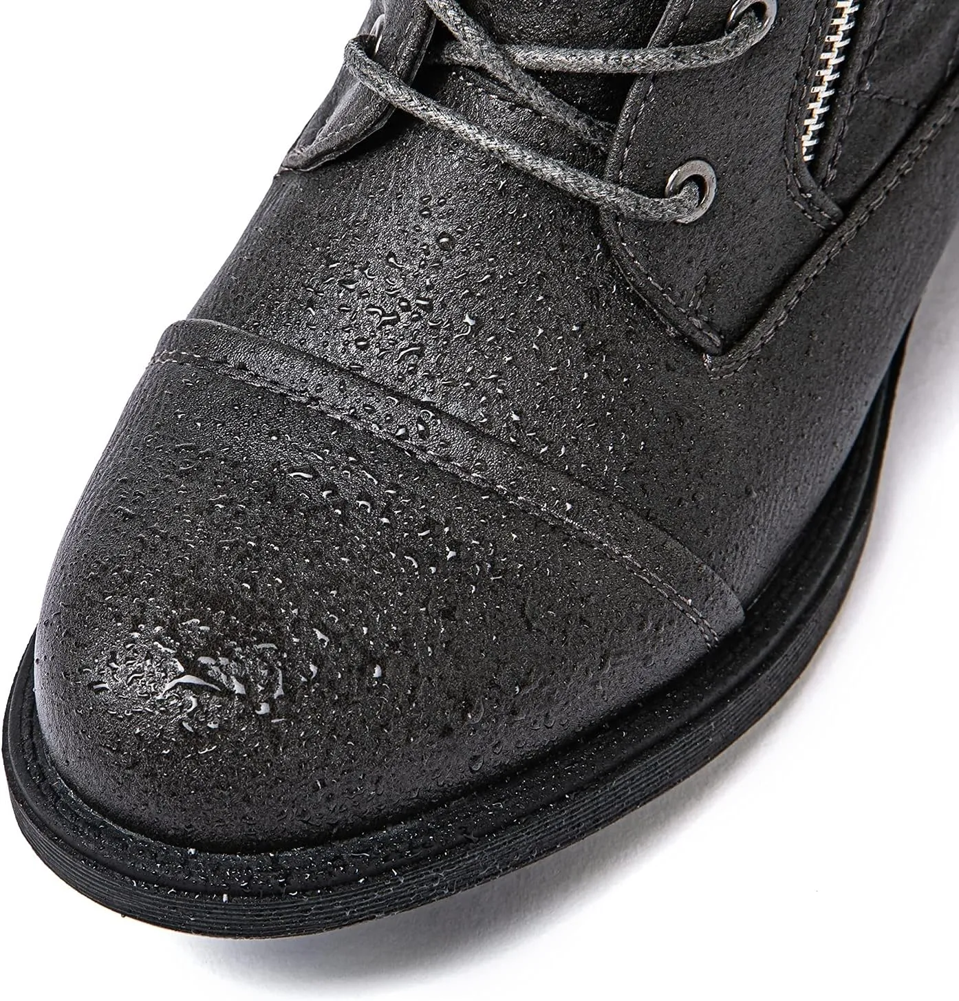 GLOBALWIN Women's Combat Boots Lace Up Boots For Women Ankle Booties With Low Heel Fashion Dressy Short Boots