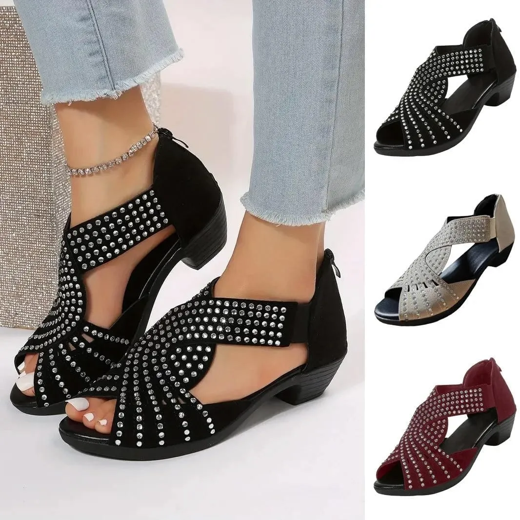 Glowstep Orthopedic Low Heel Cut-Out Sandals Wedge Non-slip Comfortable, Cushioned, Breathable Orthopedic Sandals