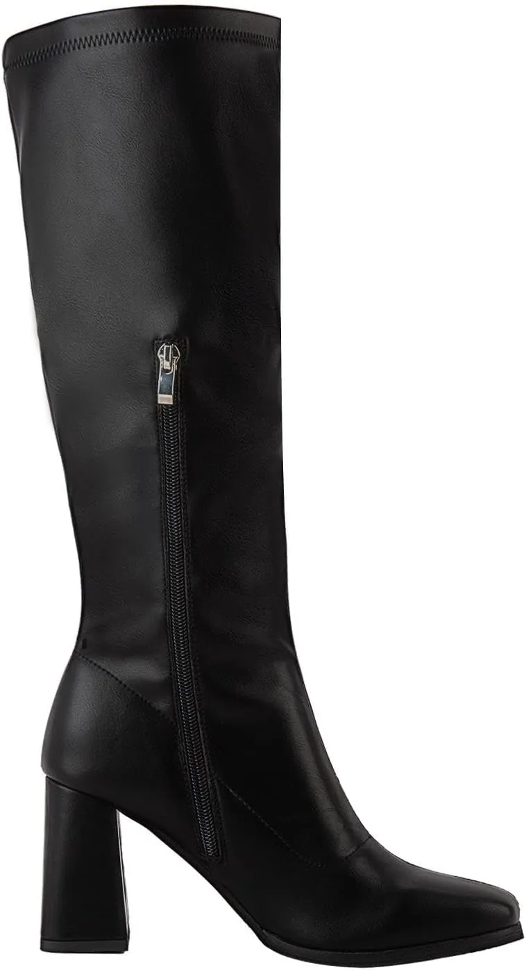 GoGo Boots for Women Knee High Boots Chunky Block Heels Costume Party Cosplay Dress Shoes