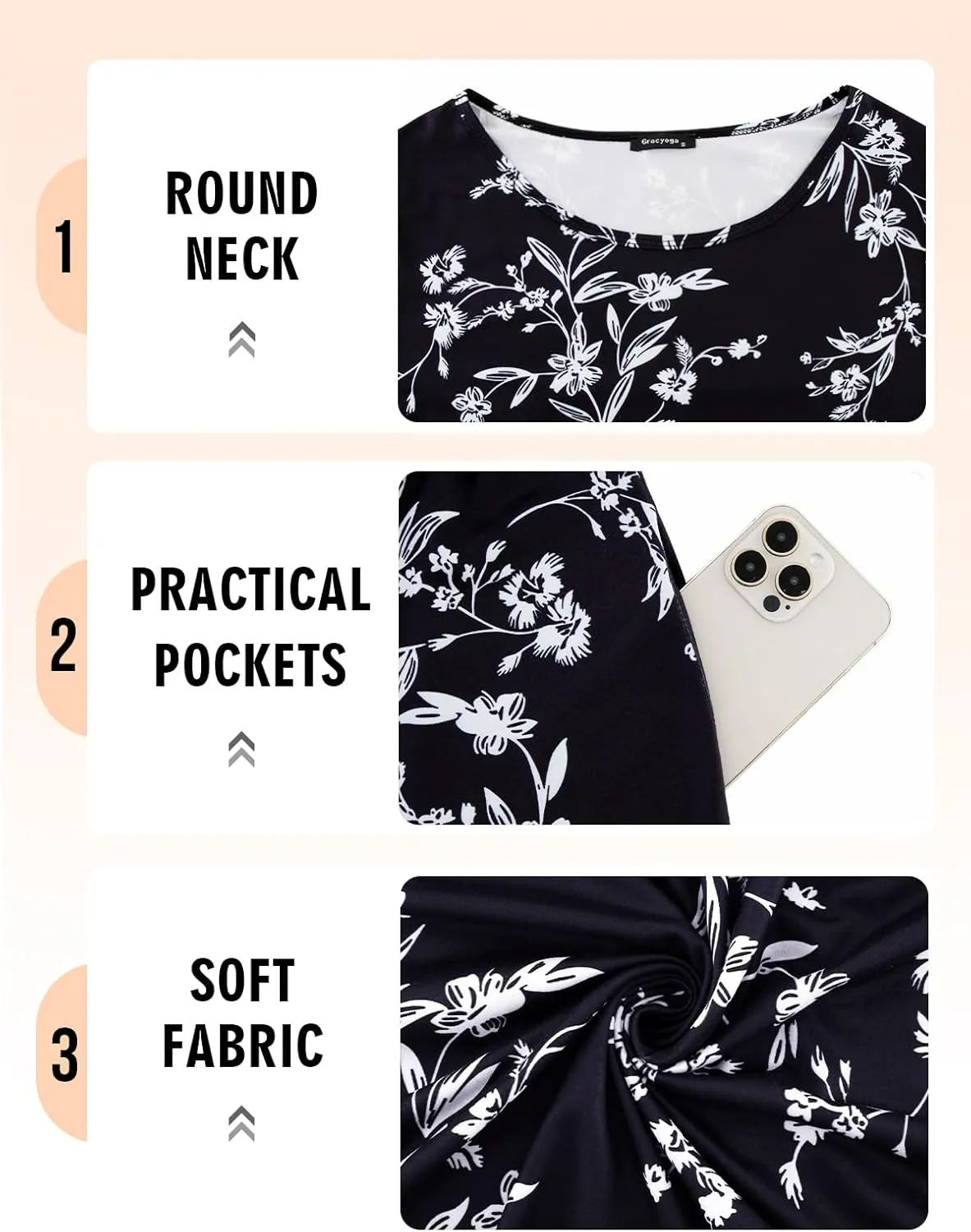 Gracyoga Women's Summer Maxi Dress 2025 Casual Short Sleeve Crewneck Flowy Swing Tiered Long Beach Dresses with Pockets