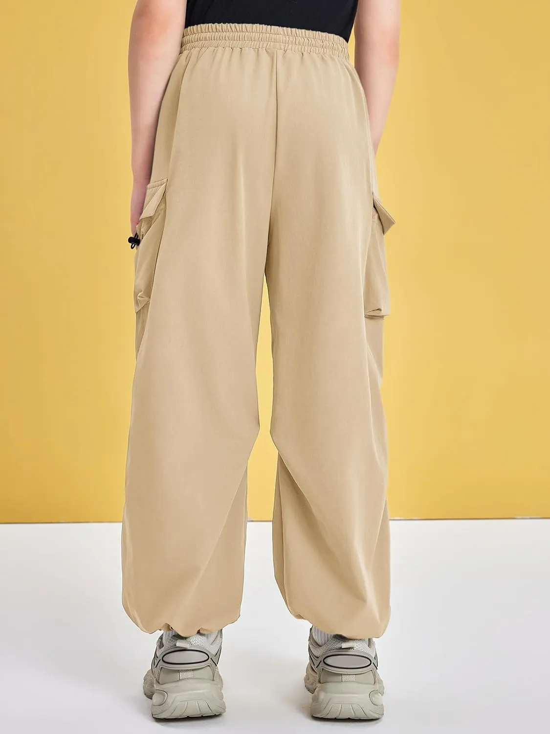 Haloumoning Boys Baggy Cargo Pants Casual Loose Fit Parachute Pant Fashion Harem Joggers with Pockets