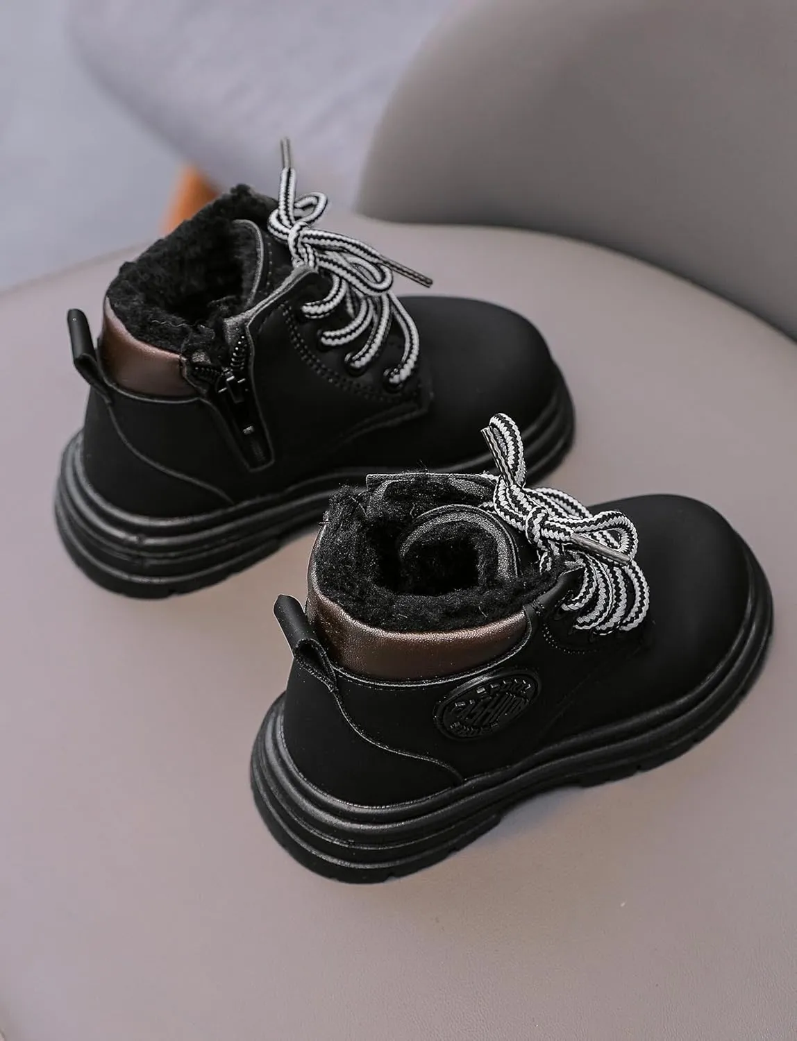 Happy Cherry Toddler Work Boots Classic Snow Boots Waterproof Winter Boots Ankle Lace Up Boot Construction Boots