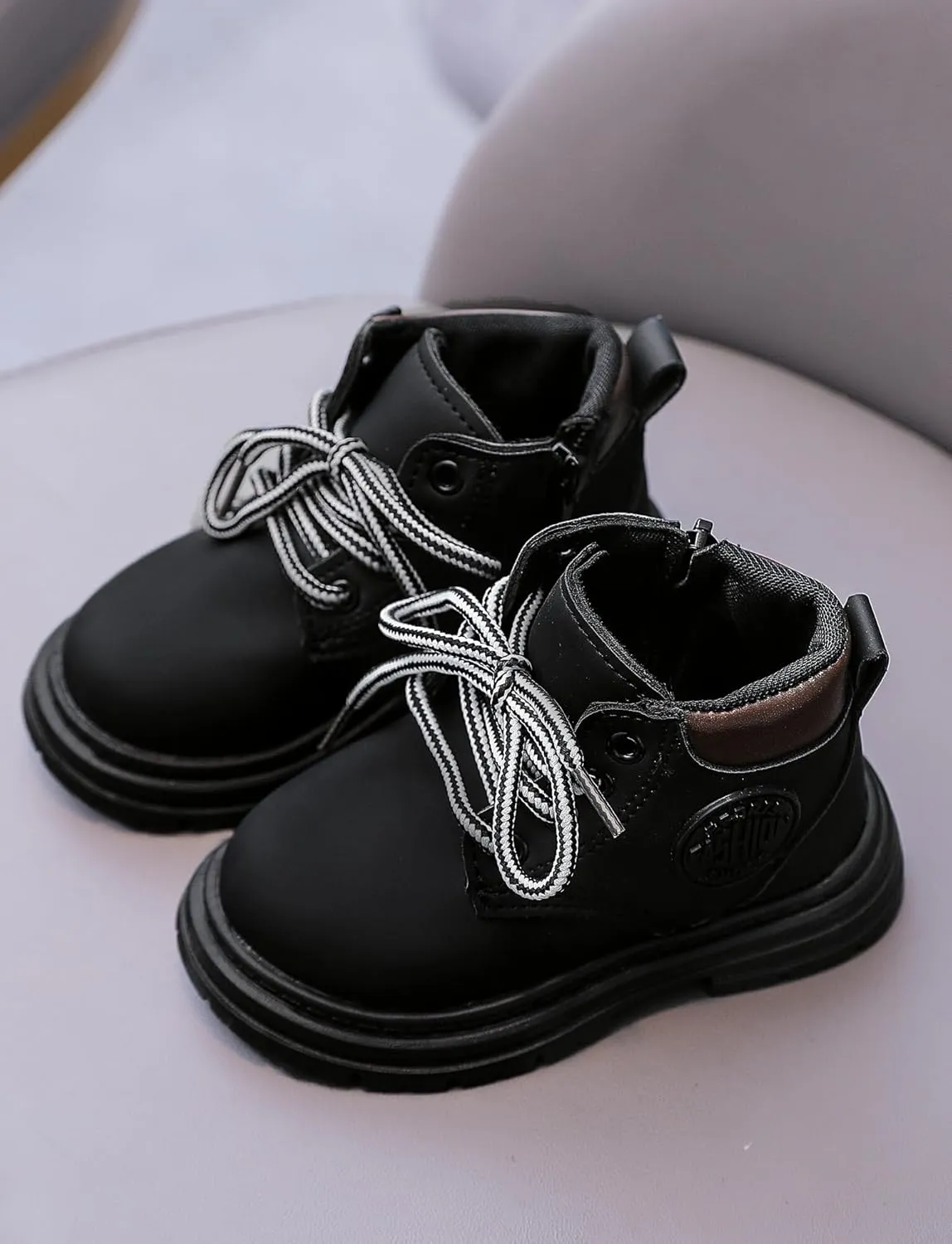Happy Cherry Toddler Work Boots Classic Snow Boots Waterproof Winter Boots Ankle Lace Up Boot Construction Boots