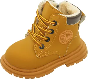 Happy Cherry Toddler Work Boots Classic Snow Boots Waterproof Winter Boots Ankle Lace Up Boot Construction Boots