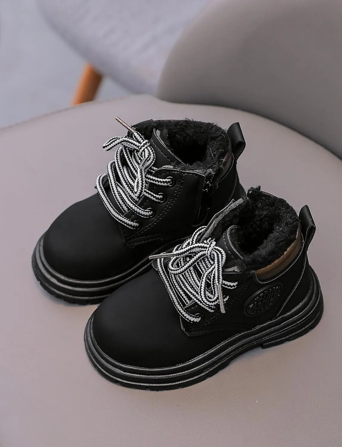 Happy Cherry Toddler Work Boots Classic Snow Boots Waterproof Winter Boots Ankle Lace Up Boot Construction Boots
